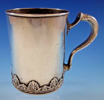 Whiting Sterling Silver Baby Child's Cup Mug Applied Shell Border 3 3/4" Tall