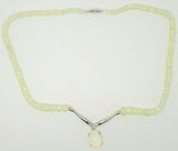 Genuine Natural Opal Necklace with Diamonds & 14k White Gold Clasp (#C3268)