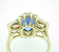 14K Yellow Gold Genuine Natural Tanzanite and Pink Sapphire Ring (#J1841)