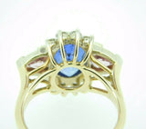 14K Yellow Gold Genuine Natural Tanzanite and Pink Sapphire Ring (#J1841)