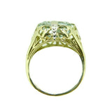 Art Deco 14k Yellow Gold Filigree 2.72ct Genuine Natural Aquamarine Ring #J4521