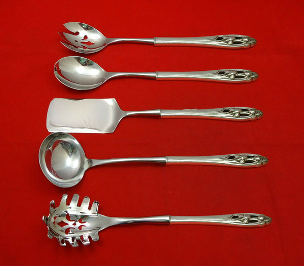 Silver Iris by International Sterling Silver Hostess Set 5pc HHWS  Custom Made