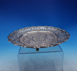 Colonial India Sterling Silver Tray Round Repoussed Deer Birds Pierced (#3900)