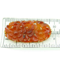 14k Gold Chinese Export Carved Genuine Natural Carnelian Pin (#J5060)
