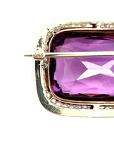 14k Yellow Gold 20 Carat Amethyst Pin Art Deco with Enamel (#J5622)
