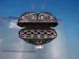 European Sterling Silver Vinaigrette Heart Shaped w/ Swans Fish Pierced (#6737)