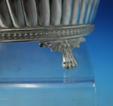 Swedish Sterling Silver Tea Caddy Leaf Border Footed Lion Paws with Key (#5523)