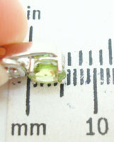 14K Gold Round Genuine Natural Peridot Pendant with Diamond (#J2416)