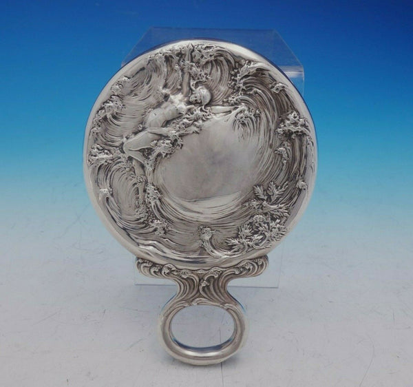 La Vision by Mauser Sterling Silver Hand Mirror Art Nouveau Figural (#4569)