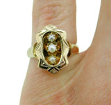 14k Yellow Gold Victorian Cultured Pearl Ring (#J4696)