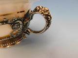 Tiffany & Co. Sterling Silver Bouillon Cup w/Cherubs/Liner w/Gold Border/Flowers