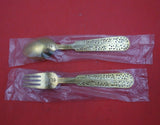 Christmas by A. Michelsen Sterling Silver Fork and Spoon Set 2pc 1939 Vermeil