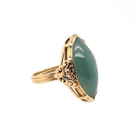 14k Yellow Gold Ming's Jadeite Jade Ring with GIA Report (#J5663)