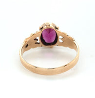 10k Yellow Gold 1.26ct Grape Genuine Natural Garnet Ring Size 5.25 (#J6143)