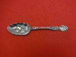Violet by Wallace Sterling Silver Berry Spoon Embossed Fruit In Bowl 8 1/2"