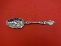 Violet by Wallace Sterling Silver Berry Spoon Embossed Fruit In Bowl 8 1/2"