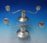 Beaded by Alan Allan Adler Sterling Silver Candlestick Pair 5" x 12" (#6065)