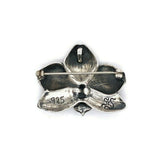 Sterling Orchid Flower Pin Pendant Signed "SZS" (#J5475)