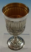 Judaica Israel Sterling Silver Goblet w/ Grapes and Gold Washed Interior (#2847)