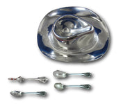 Grande Baroque Wallace Sterling Serving Set 4pc + Cowboy Hat Chip Dip Gift Set