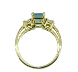 14k Yellow Gold Fine 1.38ct Genuine Natural Aquamarine and Diamond Ring (#J4644)