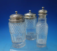 English Sterling Silver and Cut Crystal Cruet Set 10" x 8"  (#5411)