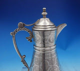 Eyptian .900 Silver Coffee Pot Individual Hand Chased Design 5 3/4" Tall (#3951)