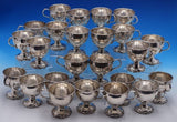 Fabian Mexican Sterling Silver Punch Set 27-pc Bowl Cups Ladle and Tray (#7694)