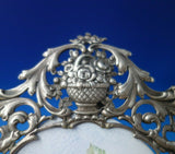 Austrian Sterling Silver Picture Frame with Cherubs Basket Insert Stand (#6070)
