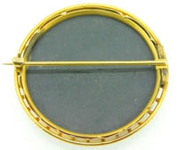 14k Yellow Gold Pietra Dura Pink Rose and Lily of the Valley Pin Jewelry (#J338)