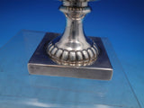 English Sterling Silver Water Goblet Square Base GW Worn Marks London (#6670)
