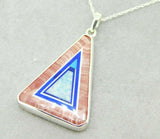 Kaufmann Sterling Silver Genuine Natural Rhodochrosite Intarsia Pendant (#J5086)