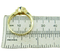 14k Yellow Gold Marquise .89ct Genuine Natural Sapphire Ring (#J537)