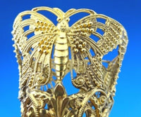 Gilt Bronze Tussie Mussie Posey Posy Holder with Large Butterflies (#J1283)
