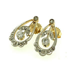 14k and Platinum Top Genuine Natural Diamond Pierced Earrings (#J4778)