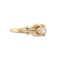 14k Gold Victorian Genuine Natural Diamond Baby Ring w/ Belcher Setting (#J5846)