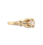 14k Gold Victorian Genuine Natural Diamond Baby Ring w/ Belcher Setting (#J5846)