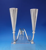 Juventino Lopez Reyes Mexican Sterling Silver Candlestick Pair 2-Light (#7216)