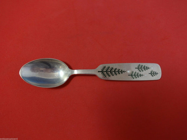 Christmas Theme by Michelsen Sterling Silver Teaspoon 1950 Enameled Gilt 6 1/2"