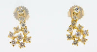 14k Yellow Gold 1 Carat Total Weight Genuine Natural Diamond Drop Earrings #J656