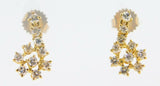 14k Yellow Gold 1 Carat Total Weight Genuine Natural Diamond Drop Earrings #J656