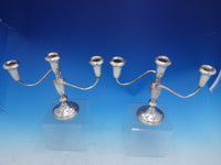Old French By Amston Sterling Silver Candelabra pair 3-light #616 (#4018)