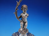 Italian 825 Silver Candlestick with Figural Cherub and Scrollwork (#4281)