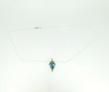 Sterling Intarsia Pendant with Genuine Natural Opal Inlay (#J5027)