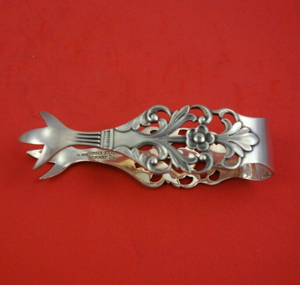 Viking Rose by Th. Marthinsen Norwegian .830 Silver Sugar Tong 3 1/4" Serving