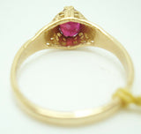 14K Gold Oval Genuine Natural Ruby Ring (#J2642)