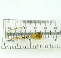 14k Gold Briolette Genuine Natural Citrine and Diamond Drop Earrings (#J4475)