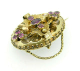 14k Gold Georgian Pin Brooch with Genuine Natural Almandine Garnets (#J5013)