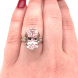 14k Gold Large 8.77ct Pink Genuine Natural Morganite Filigree Ring (#J5763)