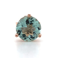 14k Rose Gold Green Genuine Natural Tourmaline Stud Earrings Jewelry (#J6103)